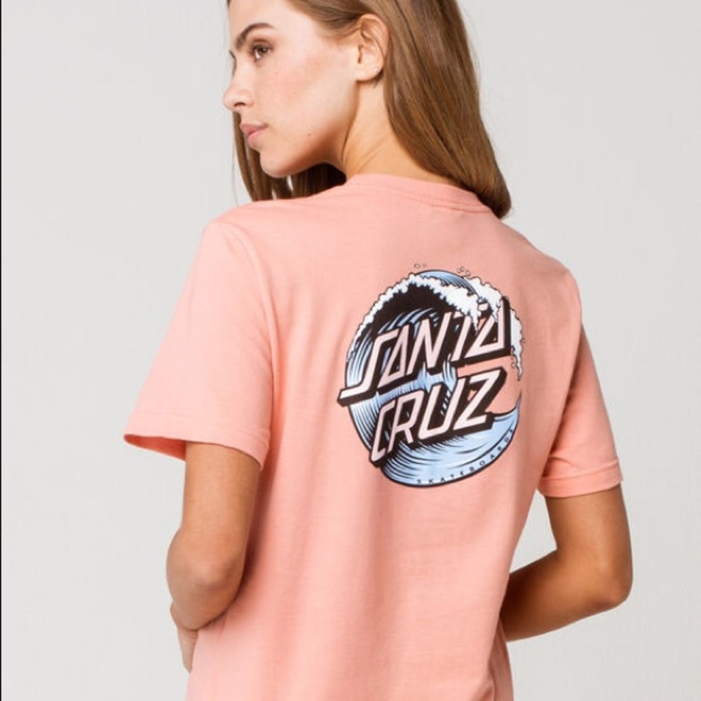 Santa Cruz Peach Pink Color Graphic Tee